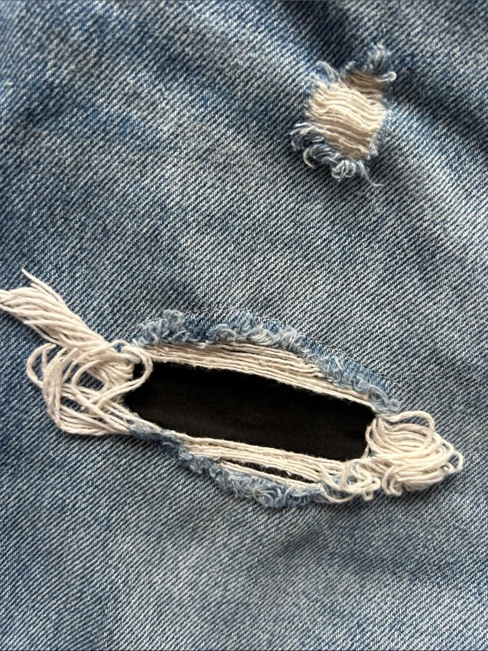 Levi’s Customized Men's 501 Straight Fit Ripped Denim Jeans - Blue